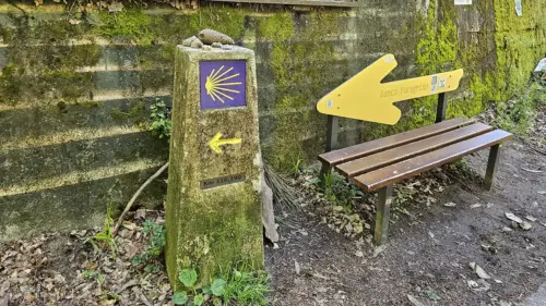 yellow arrows on camino portugues central